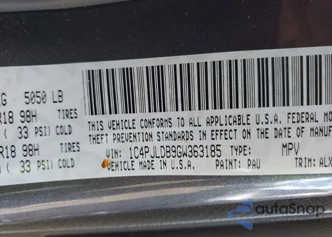 2016 Jeep Cherokee High Altitude z USA, uszkodzony, nr VIN 1C4PJLDB9GW363185